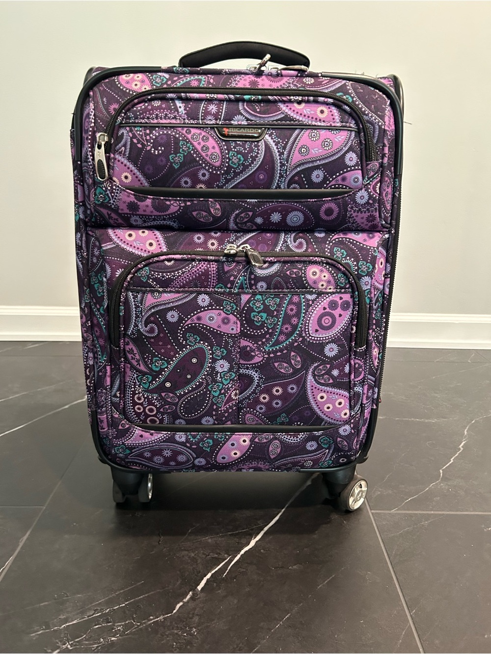 Ricardo Purple Paisley Carry-On Travel Bag